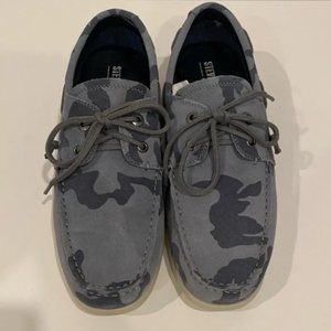 Steve Madden Gametyme Grey Camp Leather Boat Shoe with Box Size 9.5